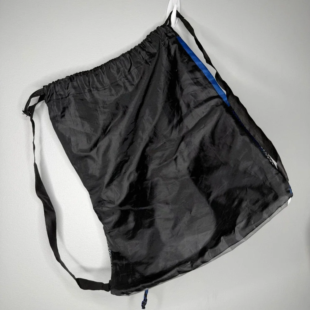 NBA Dallas Mavericks Drawstring Backpack Large Blue Black Shoe Pocket‎